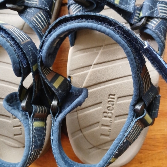 LL Bean Kids Size 2 Sandals Blue Aztec - Picture 4 of 7
